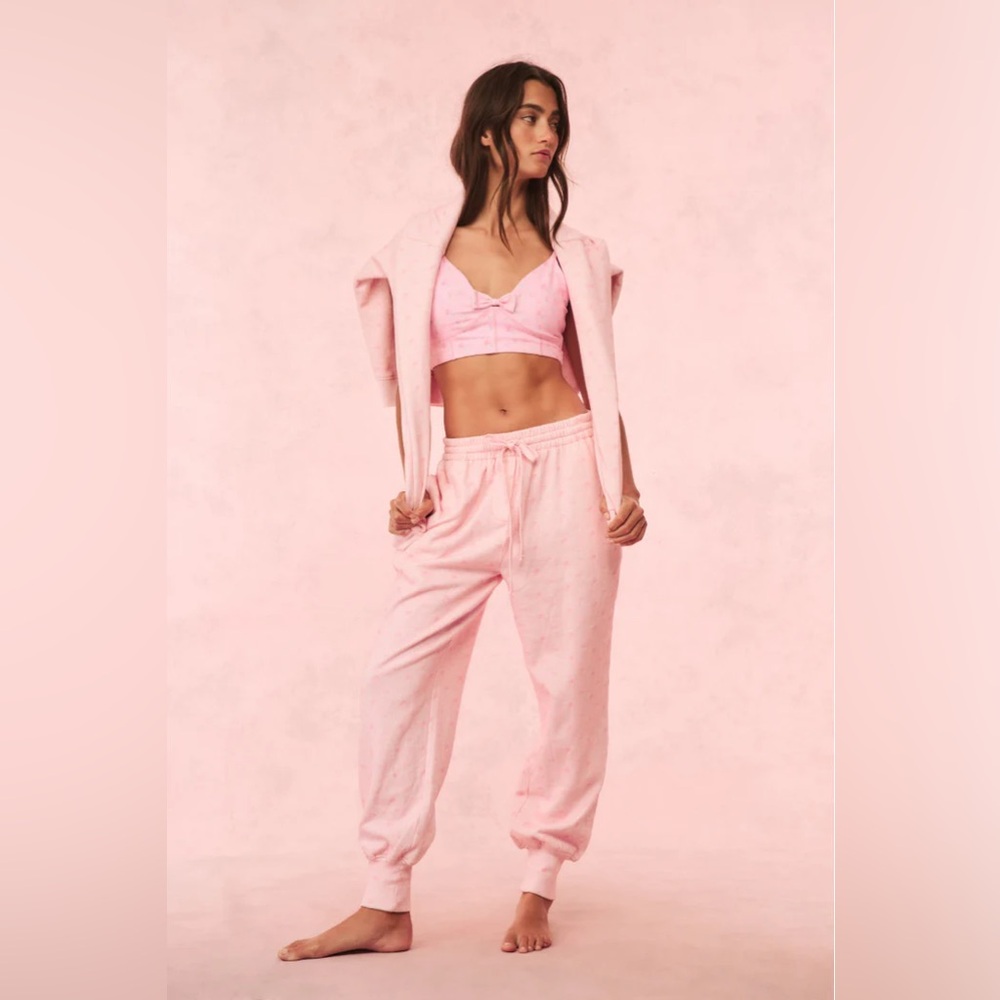 LoveShackFancy Lolana Floral Cotton Sweatpants Ibiza Sunset